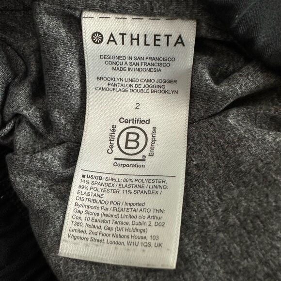 Athleta Brooklyn Lined Camo Jogger Size 2 Black - Picture 7 of 12